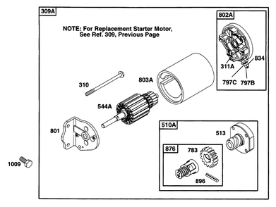 Electric Starter 2 Diagram and Parts List for 226432-0057-XX  Briggs and Stratton Engine
